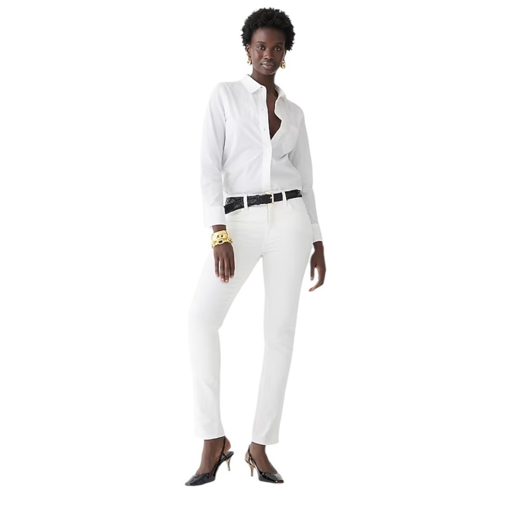 J. Crew White Straight Leg Jeans